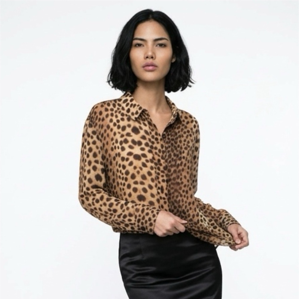 DKNY Animal Print Button-Down Shirt